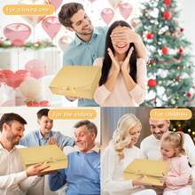 10 st guldfärgade presentaskar med lock, 10,6 x 7,87 x 3,1 tum (ca 28 x 27 x 8 cm) brudtärnefrieriaskar, lyxiga guldfärgade presentaskar med band, lämpliga för bröllop, födelsedagar, fester, jul, brudtärnor, examenspresenter