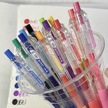 12pcs/Set Mixed Color Gel Pens, Classic Colors, Writing Pens, Drawing Markers, Pressurized Colored Pencils, Signature Pens, Suitable For Writing & Drawing Notebooks, Office & School Use