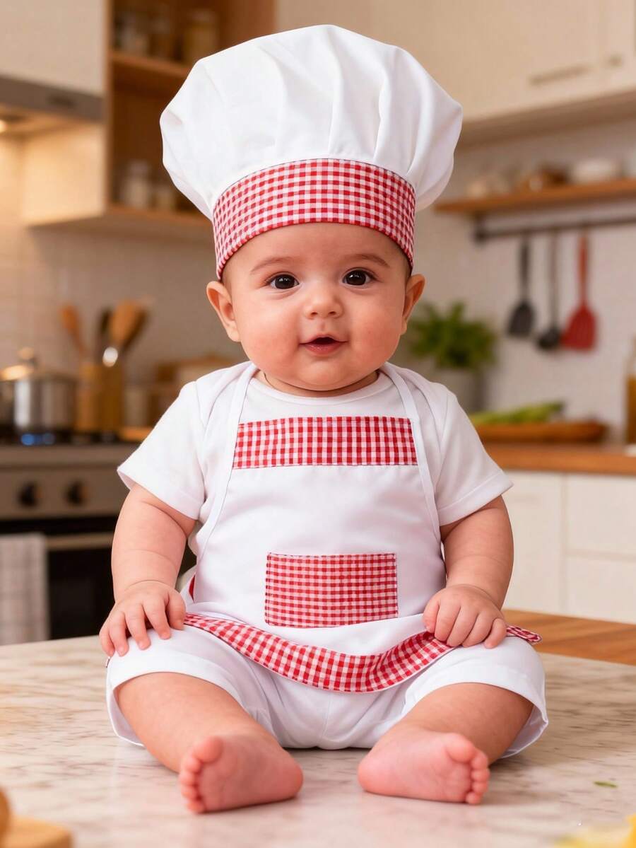 Bộ đồ đầu bếp dễ thương màu đỏ trắng cho bé sơ sinh, bao gồm tạp dề và mũ đầu bếp, trang phục chụp ảnh cho bé, chất liệu mềm mại và thân thiện với da, dây đeo vai có thể điều chỉnh, phù hợp với thiết bị studio và nhiều kiểu chụp ảnh, món quà kỷ niệm hoàn hảo, trang phục lễ rửa tội và ngày lễ, lý tưởng cho quà tặng Halloween, Lễ Tạ ơn và Giáng sinh, tiệc mừng em bé chào đời, tiệc tiết lộ giới tính và quà tặng kỷ niệm 100 ngày, món quà tuyệt vời cho các bà mẹ tương lai. - Nam - Xem 1