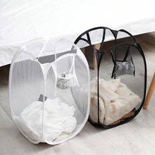 1pc Foldable Shaped Laundry Basket, Dirty Clothes Storage Basket, Mesh Washing Basket, Toy Storage Basket - Suitable For Storing Miscellaneous Items, Back To School Supplies, And Various Uses As A Spring Storage Basket - Multicolor - View 7