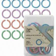 Kit c/ 25 Argolas 22mm Cores Sortidas para Encadernação - Multicolorido - Visão 1