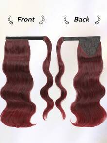 nimoki 18 Inch Heat Resistant Wavy Synthetic Fiber Ponytail Hair Extensions, For Everyday Wear (Wine Red) - Burgundy - View 5