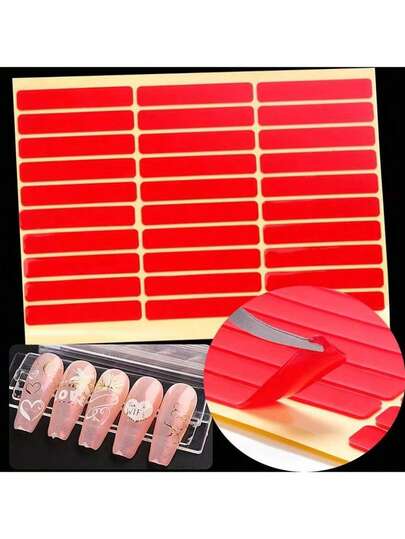 30片/张双面亚克力美甲展示胶带，免裁剪美甲展示胶带，美甲工具