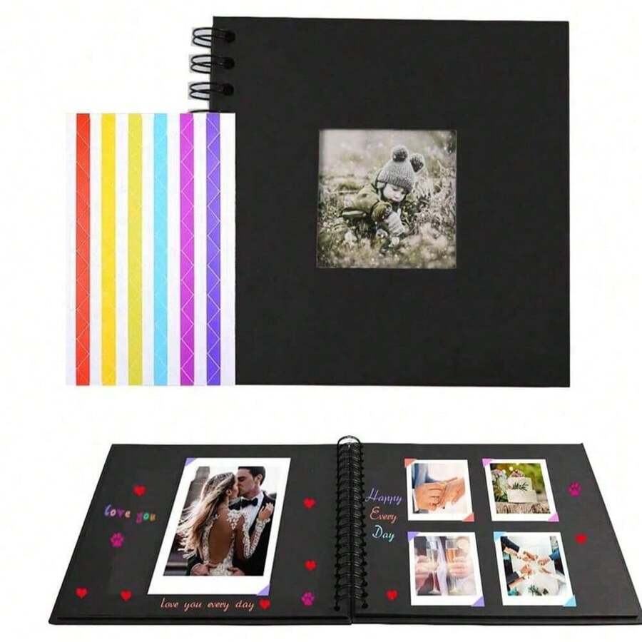 1pc Scrapbook Album, Kraft Paper Scrapbook Album, Suitable For Wedding Guest Book, Anniversary Album, Gift, Graduation Album, Family DIY Scrapbook, Craft Paper DIY, Christmas, Thanksgiving, New Year Gifts