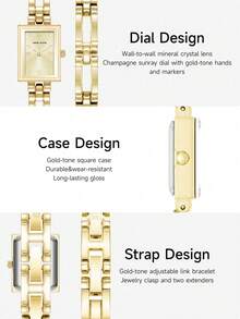 Đồng hồ Anne Klein 10/4898GPST, kiểu dáng cổ điển thanh lịch, đa năng, lý tưởng làm quà tặng dịp lễ, đi làm và đeo hàng ngày, một chiếc đồng hồ thời trang. - Vàng - Xem 7