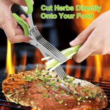 1 PC Multi Functional Stainless Steel 5 Layer Scallion Spice Knife For Pepper Scallion Laver Cutting Chopping Cooking Tool - Green - View 3