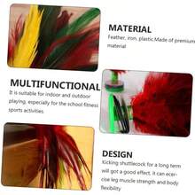 4piezas Volante De Plumas De Colores Volante De Fitness para Entrenamiento Creativo para Competicin y Actividades Al Aire - llamativo - Ver 6