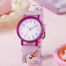 1pc/Set Colorful Cute Cartoon Unicorn Silicone Watch, Great For Year-End Promotion, Social Media Trending, Holiday Gift - Multicolor - View 12