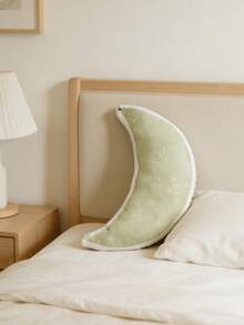 月牙形抱枕 - 星空图案设计，柔软舒适的面料，梦幻般的卧室装饰，放松睡眠的完美礼物和充满奇思妙想的家居装饰 - 綠色 - 查看 3