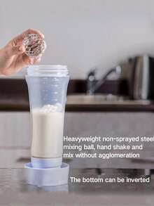 1pc Pancake Batter Dispenser With Whisk Ball - For Cupcakes, Muffins And Pancakes - Kitchen Tool With Measuring Cup - Manual Pump Batter Mixing Bottle - Batter Dispenser - Cream Mixing Dispenser - Multicolor - View 6