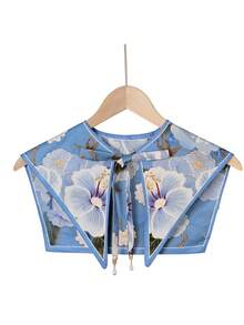 1件女士花卉印花系带装饰可拆卸领子，优雅温柔的风格，适合日常穿着、节日和旅行。 - 彩色 - 查看 6