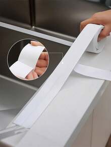 1 Roll Mold-Resistant PVC Self-Adhesive Sealing Tape, Waterproof Anti-Moisture Caulk Tape Sealant, Durable Acrylic Backed, Suitable For Bathroom, Bathtub, Toilet, Kitchen Sink, Wall Sealing - Multicolor - View 4