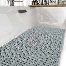 1 قطعة حصيرة حمام/دش، حصيرة دش مانعة للانزلاق مع ثقوب تصريف وأكواب شفط، سجادة ناعمة قابلة للغسل، حصيرة حمام منزلية، اكسسوارات حمام، ديكور حمام، سجادة مطبخ، سجادة غرفة الغسيل - كاكي - مشاهدة 3