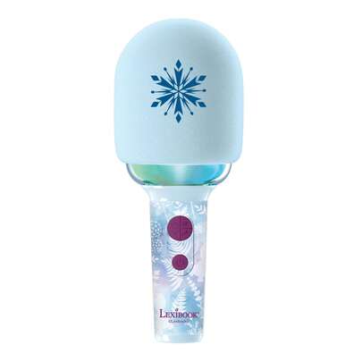 Lexibook Draadloze microfoon met Stitch- of Frozen-design en ledlampjes - muzikaal zangspeelgoed met geluidseffecten, instelbaar volume en een zacht, ergonomisch ontwerp voor kinderen.