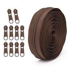 177.16-Inch Zipper With 10 Zipper Pulls, 5# Nylon Colored Zipper, 20 Color Options, Matching Zipper Pulls, Suitable For Clothing, Outerwear, Luggage, Bags, DIY Crafts And More - 5# Solid Color Nylon - View 42