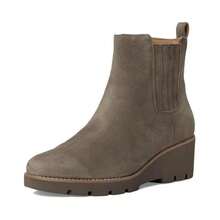 Vionic Aria Boots Women's 9.5 Stone Gray Suede Side Zip Wedge Heel Bootie GAL529 - Xám - Xem 2