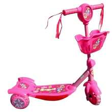 Patín de Niña Fasilyt con Música, Luces LED, Canastilla y Manubrio Ajustable - Rosa - Ver 1