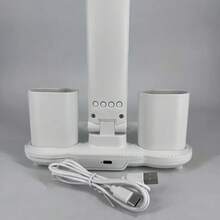 Dual-Head LED Desk Lamp With Display Screen, Adjustable Brightness, Touch Operation, Pen Holder, Modern Minimalist Design, Lightweight And Foldable Design, USB Powered, Suitable For Bedroom, Dormitory, Office Lighting, Etc. - ánh sáng trắng - Xem 6