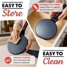 Gourmia Crepe Maker de 8 pulgadas – Plancha eléctrica de cerámica antiadherente para crepes, tortillas y tortillas, inmersión automática de masa, compacta y ligera, calentamiento rápido, incluye placa(default) - Multicolor - Ver 8