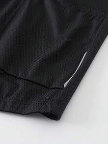 HISERWA 骑行服男友风短袖公路自行车服，半拉链带口袋，透气速干 - 黑色 - 查看 9