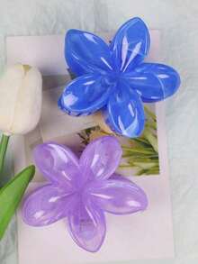 2pcs/Set Pink White Purple Ombre Hibiscus Flower Large Plastic Hair Clips, Elegant And Versatile, Suitable For Everyday, Party, Work, Travel For Women,Pink Accessories - 米色 - 查看 10