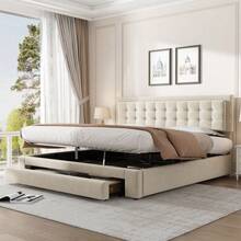 Bed Frames - Beige + Velvet + 180cm*200cm - View 4