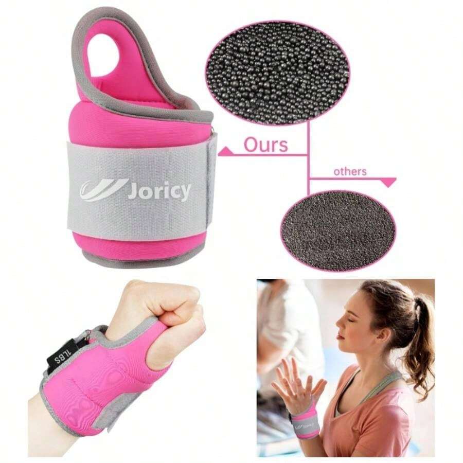 Wrist Weights With Thumb Loops Lock Women Men 1 Pair 2 3 4 5 6 LBS Arm Weight Ankle Weights Weighted Gloves Running Walking Jogging Physical Gym Workout Cardio Exercises - Cặp 2lbs (mỗi quả nặng 1lb) + Đỏ hồng - Xem 1