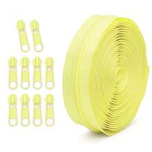 177.16-Inch Zipper With 10 Zipper Pulls, 5# Nylon Colored Zipper, 20 Color Options, Matching Zipper Pulls, Suitable For Clothing, Outerwear, Luggage, Bags, DIY Crafts And More - 5# Solid Color Nylon - View 23