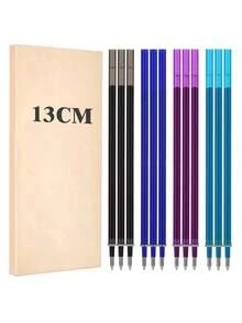子弹可擦笔芯 [12/6 支装，多种颜色可选] - 可擦走珠笔，书写替换笔芯，0.7mm 笔尖，高度 13cm，生日礼物。