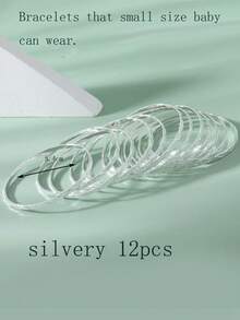 12件装 3-8岁 创意精致闪亮百搭波浪叠戴手镯 - 彩色 - 查看 7