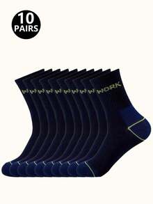 5/10/20 Pairs Men's Letter Socks, Work Letter Socks, Fitness Sports Socks, Running Socks, Walking, Daily Outfit, Casual Home Socks - Multicolor - View 20