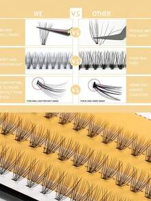60pcs Single Cluster False Eyelashes, 10D, 6~14mm, Natural Look, Lengthening & Long-Lasting, Suitable For Parties And Events, Create A Natural Makeup Look - C - View 5