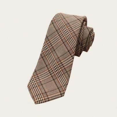 Men's Fashion Densely Checked Necktie, Suitable For Suit Jacket
