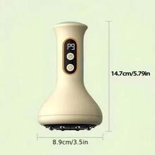 USB Rechargeable Abdominal Massager With Heating And Adjustable Scraping Intensity Functions, Suitable For Arm And Body Scraping Massage, 9 Modes, Vacuum Suction Cup, 1200mAh Battery - White - View 9