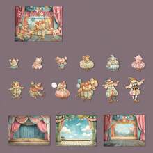 have a good day 15pcs/Pack Circus Theme Stickers, Creative Aesthetic Sticker Decals, DIY Decorative Collage Craft Materials, Holiday Gift, Personalized Scrapbooking School Supplies Scrapbook Supplies Funny Stickers Laptop Stickers Kindle Phone Stickers - Multicolor - View 17