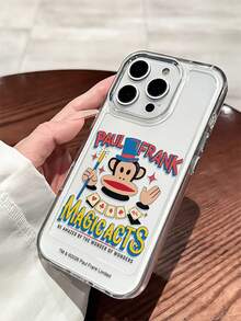 官方授权 Paul Frank 透明太空手机壳，全包猴子图案，防震摄像头保护，猴子魔术师字母图案，新款，兼容 13/14/15/16/17 Pro Max - 彩色 - 查看 2