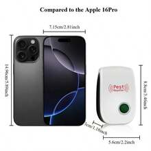 Enchufe estadounidense (110-127V) Repelente de plagas inteligente de frecuencia ultrasónica, control de plagas físico, funcionamiento silencioso, repele varios insectos, adecuado para el hogar, la cocina, la oficina, el hotel, el almacén, eliminación eficaz de plagas y mosquitos en interiores - Blanco - Ver 4