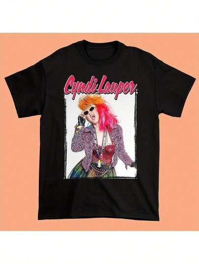Camiseta de la gira de Cyndi Lauper, unisex de manga corta, talla completa