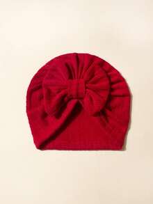 1 pieza Gorro con lazo para bebé recién nacido, diadema con moño adorable para bebés, para primavera/otoño, accesorios para niña bebé, rojo/rosa/blanco/morado/gris, mejor regalo para baby shower, Navidad, cumpleaños - Multicolor - Ver 15