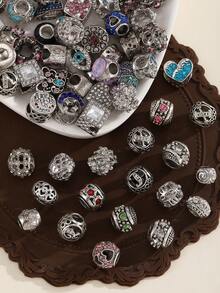 5/10/20PCS Christmas Random Charms Various Themes Beads Pendant For DIY Bracelet Rhinestone Design - Animals/Plants/Flowers/Pets/Sports/Cartoon/Ocean/MothersDay/Valentine's/Friends/Family/Stars/Moon/Sun/Travel/Coffee/Passport/ Valentines - 彩色 - 查看 14