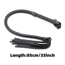 1pc Handmade Faux Leather Black Whip, Bullwhip, Equestrian Performance Whip, Stage Performance Horse Racing Costume Accessory