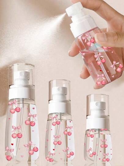 Botella de spray de viaje recargable transparente con diseño de moño, rociador de niebla fina de uso múltiple, adecuado para viajes y negocios, puede contener desmaquillante, reutilizable, botella de desmaquillante, botella de spray de viaje portátil, botella de loción