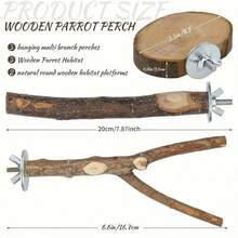 1 Set (8pcs) Perch Kit - Bird Perch, Birdcage Reinforced Wooden Perch, Suitable For Parrots, Cockatiel, Macaw, Lovebirds And Finches - Hanging Multi-Branch Perch Platform With Hammock Swing Toy - Bird Toys, Bird Safety Supplies - Multi-functional Combination - View 4