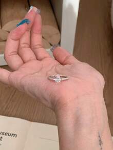 1 Peça Anel Ajustável em Formato de Lágrima com Planeta, Design Personalizado Leve e Luxuoso, Versátil