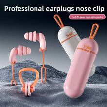 Conjunto de protetores auriculares e clipe para natação, à prova d'água, ideais para natação e banho, acessórios para natação para adultos e estudantes. Ajuste confortável, não caem nem irritam a pele. - Multicolorido - Ver 1