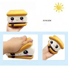 1PC Squishies Cake Snacks Slow Rising Squishes Toy For Kids Soft Cooky Sandwich Scented Stress Relief Realistic Food Cute Squeeze Squeeze Toy - Multicolor - View 16