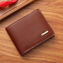 kumim New Men's Wallet Men's Short Wallet Fashion Casual Lychee Pattern Soft Wallet Multi-Card Large Capacity Small Wallet - cà phê - Xem 8