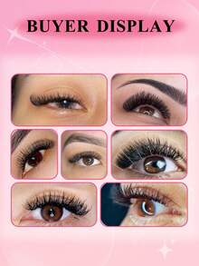 ARTSTAR 4D/5D-W型 0.07mm D卷度 自然貂毛假睫毛，柔和光泽，专业预制蓬松扇形假睫毛 - 黑色 - 查看 9