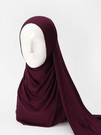 1 Stück Damen Lässig einfarbiges weiches Modal Volant Kopftuch, konservatives einfarbiges Hidschab Tuch geeignet für den täglichen Gebrauch