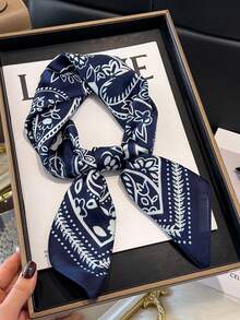 1 chiếc khăn vuông kiểu Bohemian in họa tiết Paisley 27,5 inch, khăn bandana nữ phù hợp cho những buổi đi chơi đường phố thường ngày và thời trang, băng đô, khăn trùm đầu, khăn choàng chống gió và nắng ngoài trời, hoàn hảo để làm điểm nhấn cho diện mạo của bạn. - Màu xanh hải quân - Xem 5